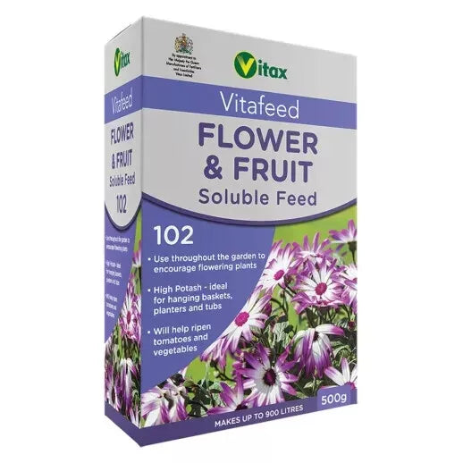 VITAX Vitafeed 102 Flower & Fruit Soluble Feed 500g - High Potash Feed