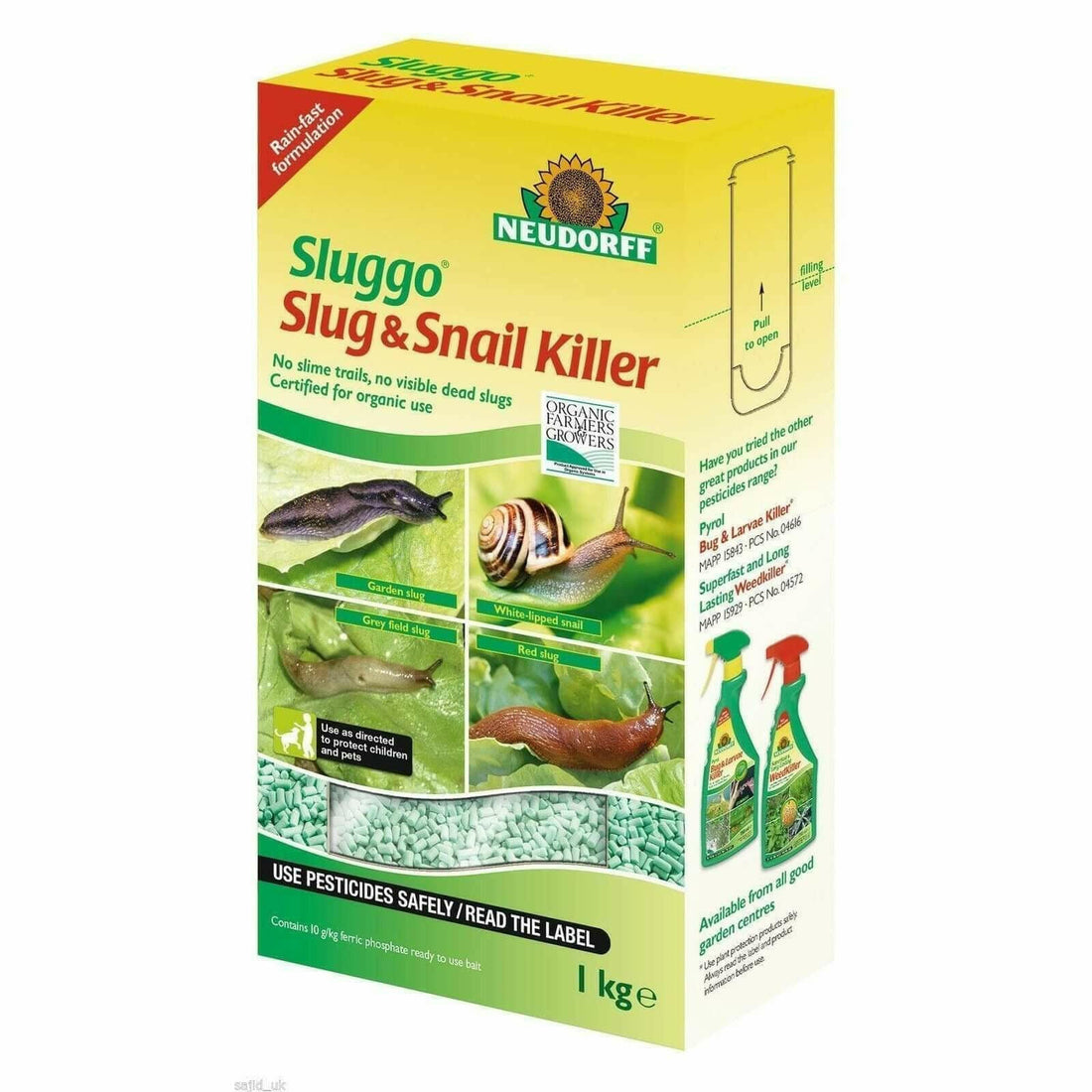 Neudorff Sluggo Slug & Snail Natural Organic Pest Killer 1kg pack.