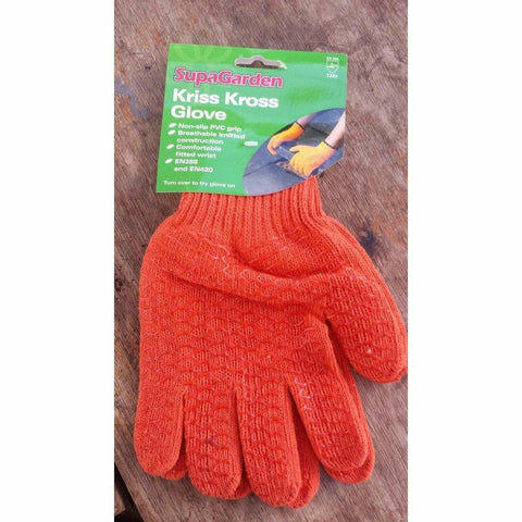 SupaGarden Kriss Kross Glove Non-slip PVC grip.