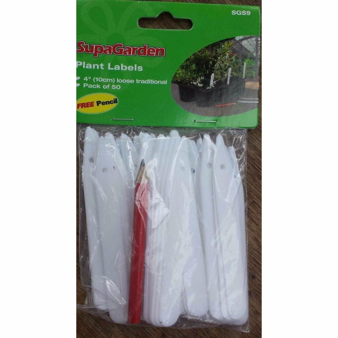 SupaGarden Plant Labels and Pencil 4 (10cm) pack of 50.