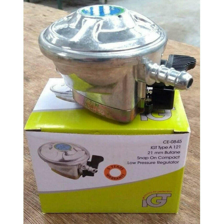 Butane Regulator, 21mm clip on regulator 28 mbar lpg gas bottle.