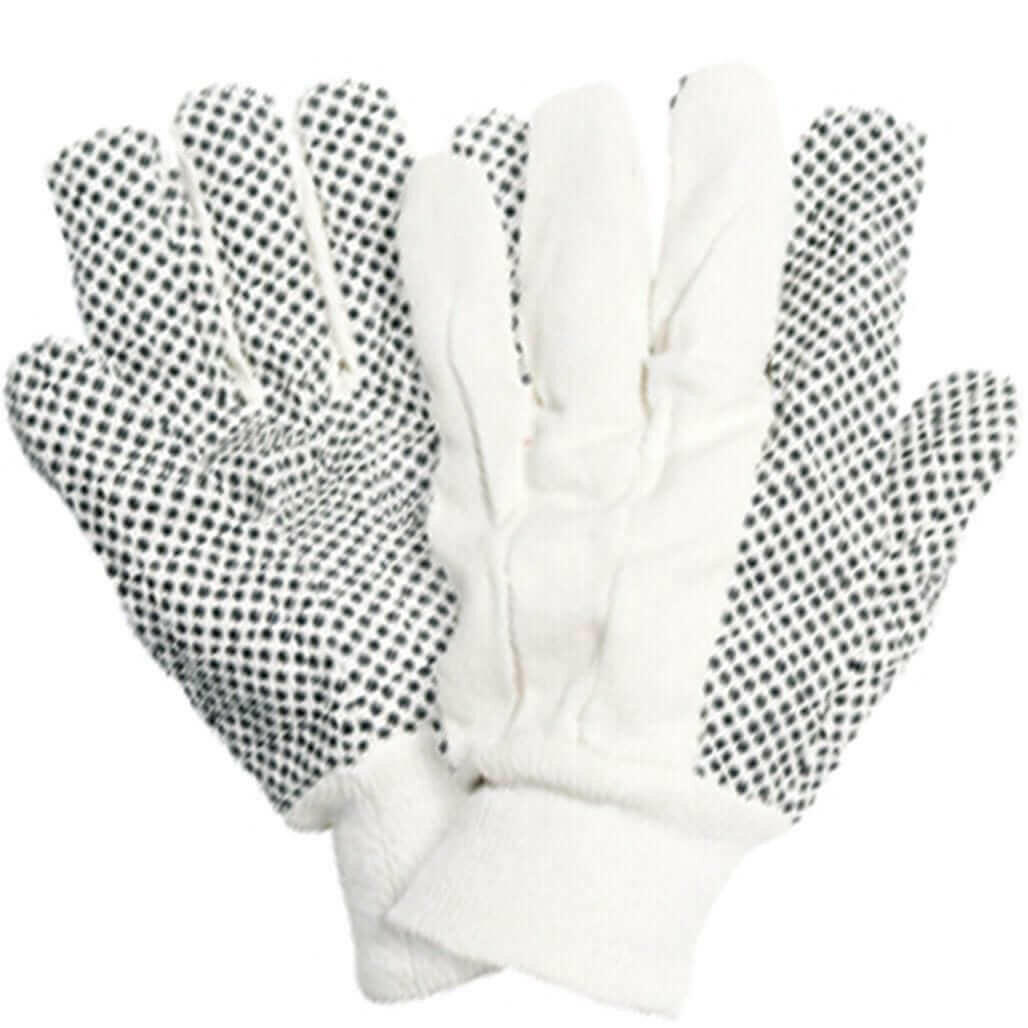 BRIERS GARDEN GLOVES  COTTON DRILL WITH PVC DOTS LARGE SIZE.