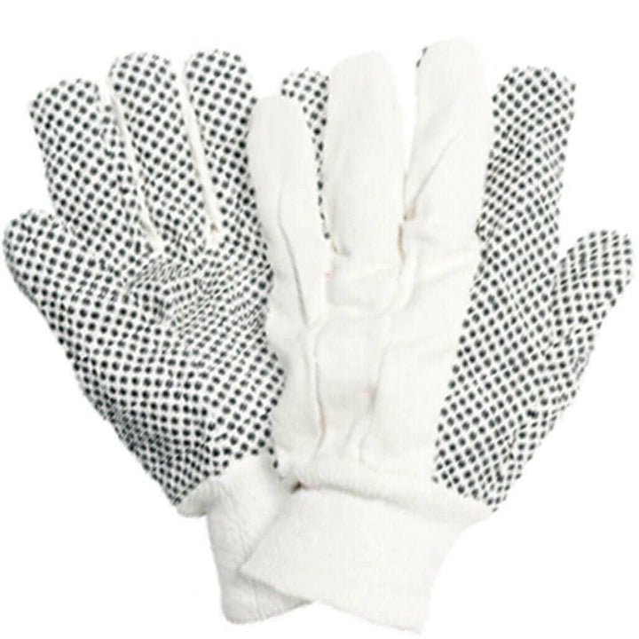 BRIERS GARDEN GLOVES  COTTON DRILL WITH PVC DOTS LARGE SIZE.