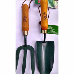 Strong garden Hand Fork and trowel, varnished wooden handles  from Gardening Requisites 8.95
