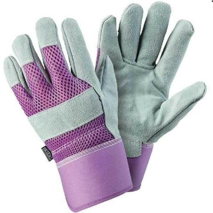 Briers Ladies Rigger Gardening Gloves Lavender Reinforced Rigger MEDIUM SIZE.
