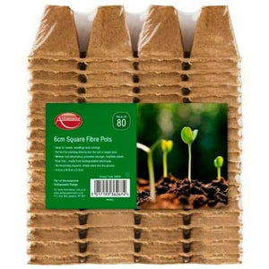 Fibre Pots square. Pack of 80 Biodegradable Plant Pots 6cm Seed Plug Plants  from Gardening Requisites 6.79