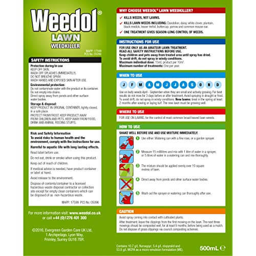 Weedol Lawn Weedkiller Liquid Concentrate Bottle (500 ML)  from Weedol / Verdone 10.99