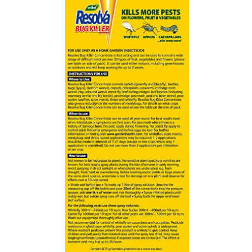 Resolva Bug Killer Concentrate, 250 ml. Controls wide range of garden pests. Gardening from Resolva 11.95