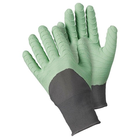 Briers All Seasons Gardening Gloves, latex coated, size medium, Sage colour.