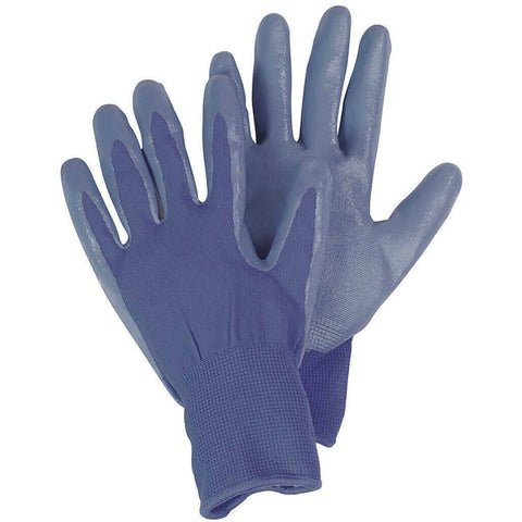 Briers Seed and Weed Gardening Gloves, Nitrile coated, size small, Blue.